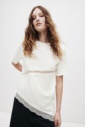 Жіноча футболка з мереживом h&m