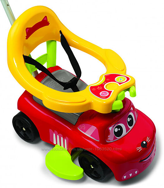 Машинка каталка детская Smoby Рыжий котик 3 в 1 720618