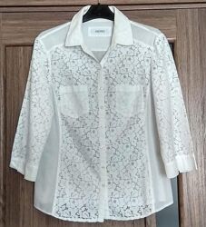 Очень красивая блуза, белая рубашка Gerry Weber Германия, кружево, р. М