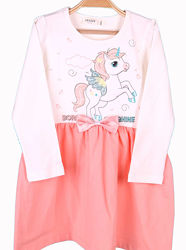 Платье для девочки Breeze Единорог розовое и красное 14983
