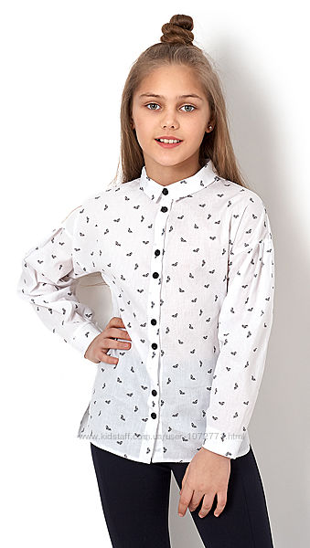 Рубашка для девочки Mevis белая 2896