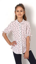 Блузка с коротким рукавом для девочки Mevis пудра 2902-04
