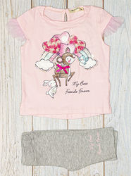 Комплект футболка и бриджи для девочки Breeze Оленёнок 13386 - 2 цвета