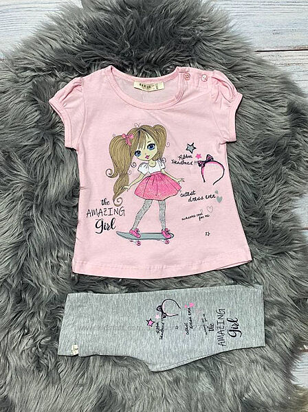 Комплект футболка и бриджи для девочки Breeze Amazing Girl розовый 15705
