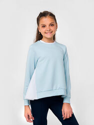 Свитшот с длинным рукавом для девочки SMIL голубой и карамельный 116492