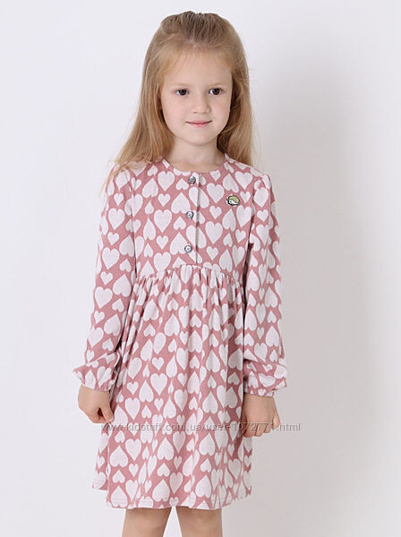 Трикотажное платье для девочки Mevis Сердечки 3921 - 3 цвета в наличии