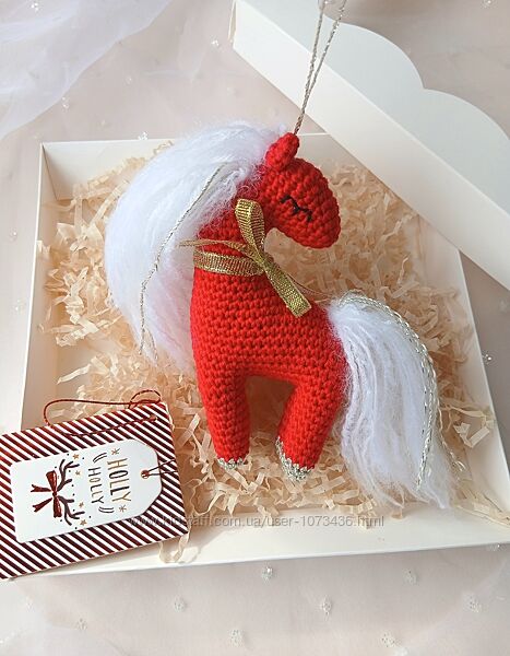 Прикраса на ялинку конячка ручна робота