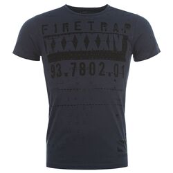  Футболка мужская Firetrap Indigo Оригинал хлопок котон Синий индиго цвет