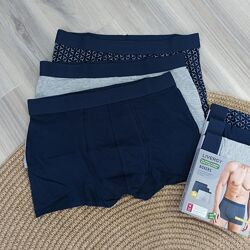 Боксери чоловічі Livergy 3 шт  бавовна, синій/сірий