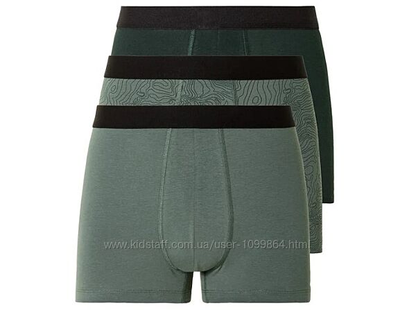 Боксери чоловічі Livergy 3 шт бавовна, батальний розмір, Зелені