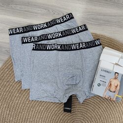 Боксери чоловічі Livergy 3 шт  бавовна, світло-сірі