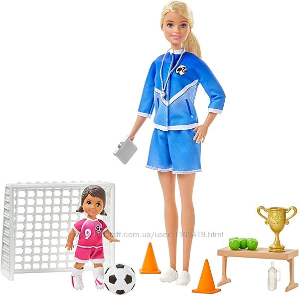 Кукла Барби тренер по по футболу Barbie Soccer Coach Playset with Blonde So