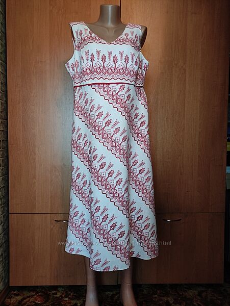 Превосходное льняное платье лён и вискоза Пог-54 см