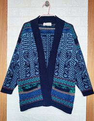 винтажный кардиган из шерсти / Past Times / ретро / орнамент - 40р/S
