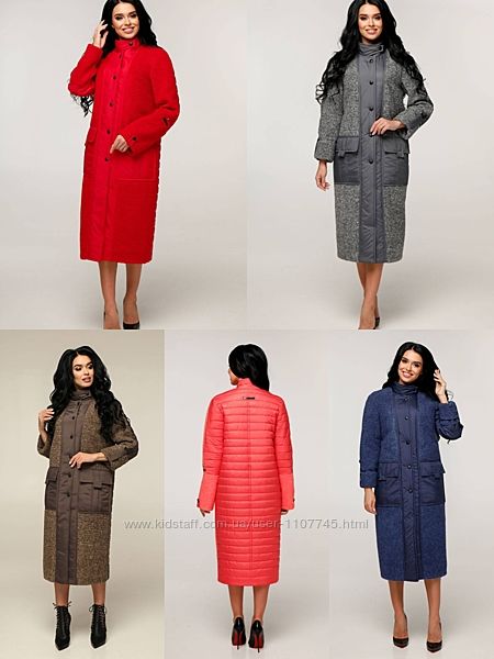 Шикарное шерстяное пальто деми комби 2 вида, Teddy Bouclet 5 тонов, р.44-54