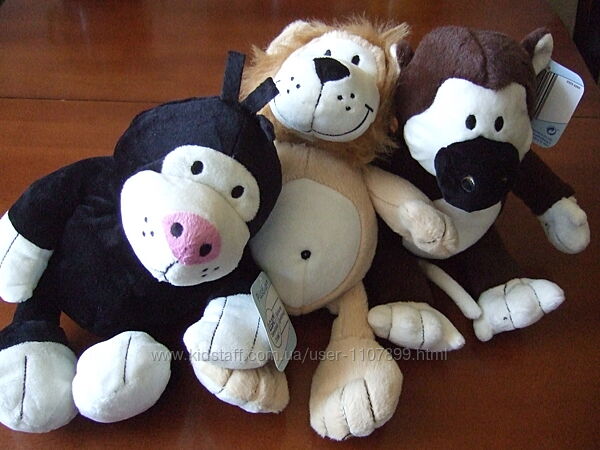 Игрушки из плюша, мишка и обезьянка, PIUSCHTIER , Германия.