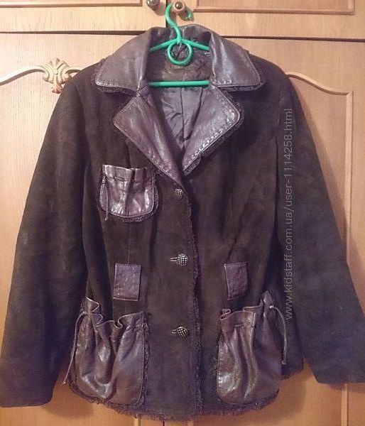 Куртка натур кожа замша Разм XL коричневая с подкладкой