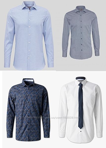 Однотонные классические и приталенные немецкие рубашки с C&A, суперкачество