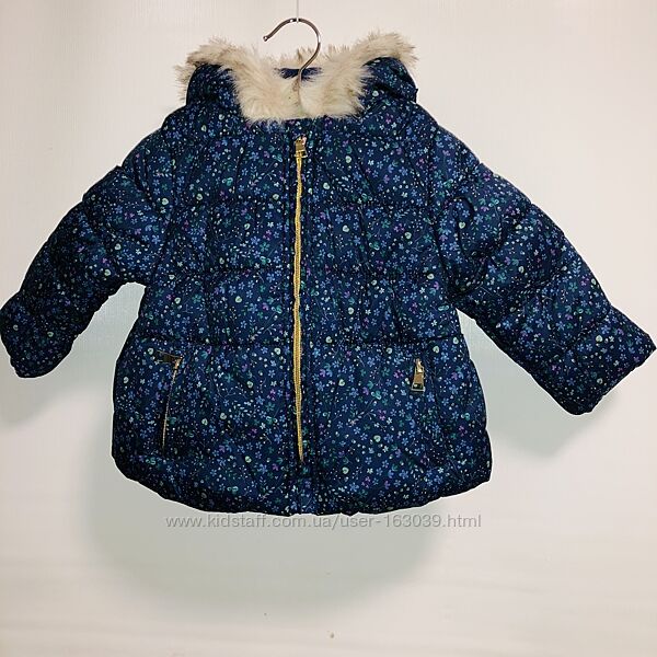 Тепленькая красивая курточка практичной расцветки для малышки, размер 80