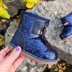 24р 15см Зимові блискучі уггі з паєтками для дівчинки W. Niko, JD707-1