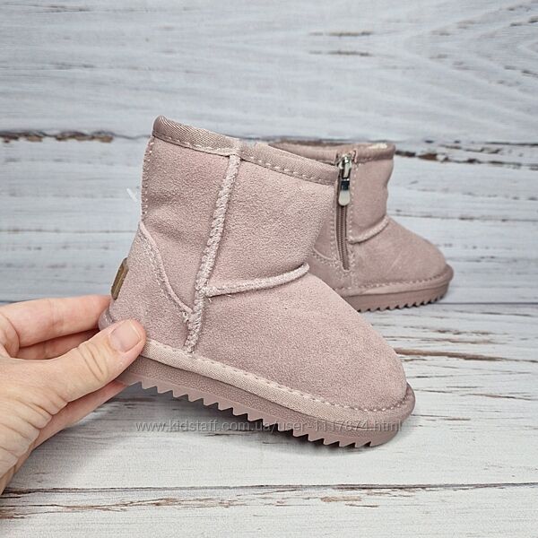 22-26р Зимові натуральні шкіряні замшеві уггі для дівчинки Itts 7801-14