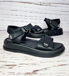 36-41р Шкіряні підліткові / жіночі босоніжки Hengji G08-1