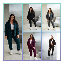 44-56р Вельветовий жіночий костюм 640 642 643