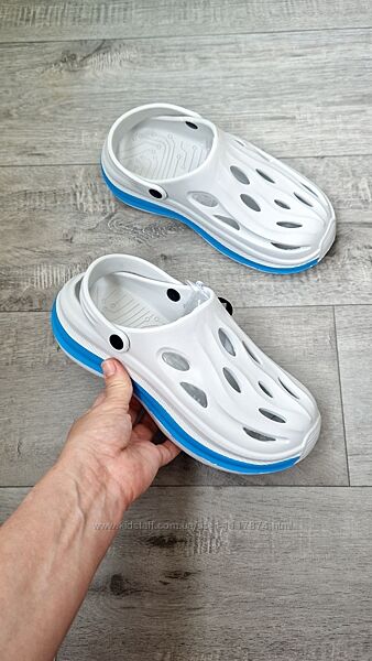 36-41р Підліткові крокси сабо пляжне взуття Gabis 814 grey-blue