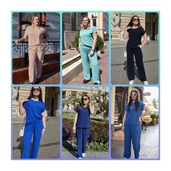 46-58р Жіночий літній креповий костюм 1040