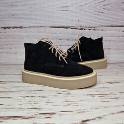 36-41р Демісезонні замшеві утеплені жіночі черевики Stella 0139-17