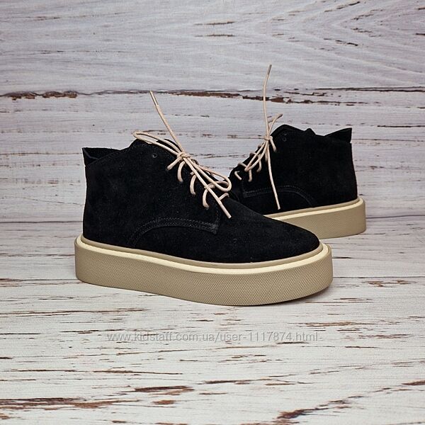 36-41р Демісезонні замшеві утеплені жіночі черевики Stella 0139-17