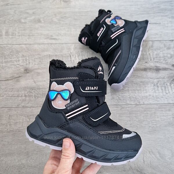 27-32р Зимові термочеревики для дівчинки водонепроникні теплі Bi&Ki 01373A 