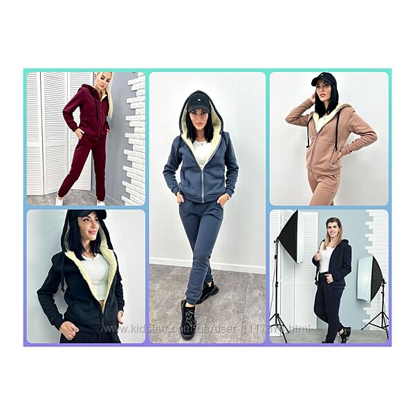 42-52р Жіночий зимовий спортивний костюм на хутрі Nord