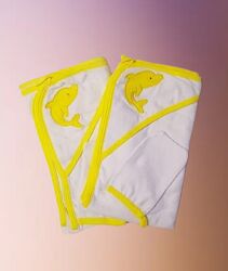 Рушник з куточком махровий для немовлят з рукавичкою