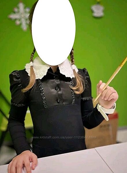 Трикотажное школьное платье для девочек рост 122 7-8 лет