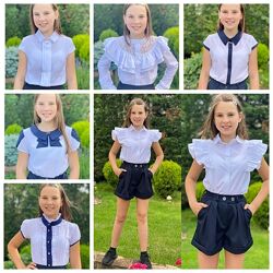 Большой ассортимент школьных блузочек для девочек