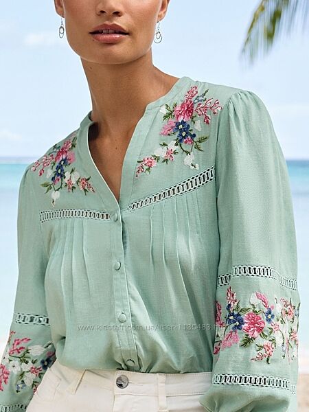 Блуза лляна вишиванка Love&Roses/Lipsy р. 12/40/L