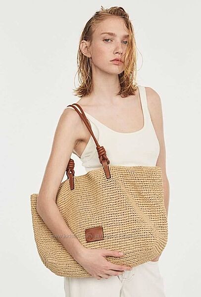 Стильна соломяна сумка-шопер H&M
