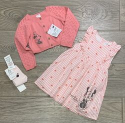 Костюм кофтинка, сукня та шкарпетки f&f на вік 12-18 міс.