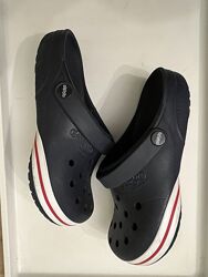 синие шлёпки сабо кроксы crocs M6 W8
