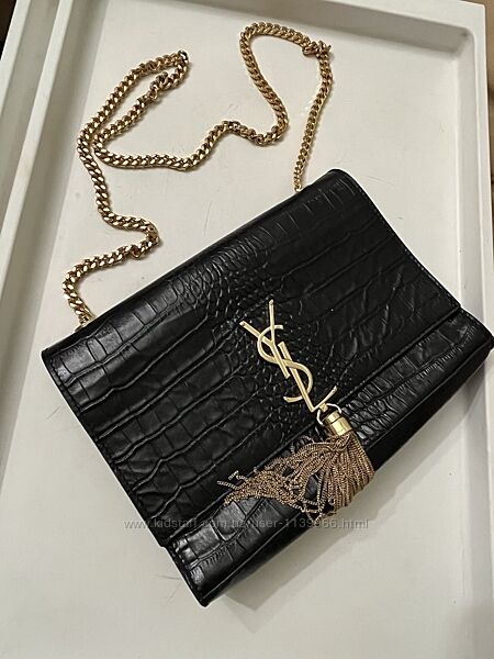 Чорна сумка клатч yves saint laurent