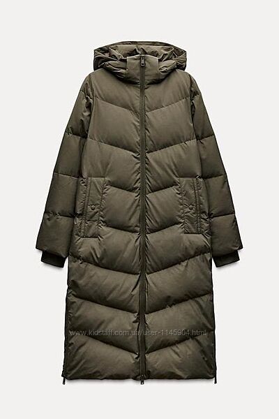 Водо-та вітронепроникний пуховик із капюшоном ZARA