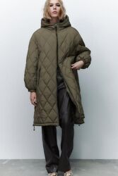Стьобане пальто куртка пуховик оверсайз Zara