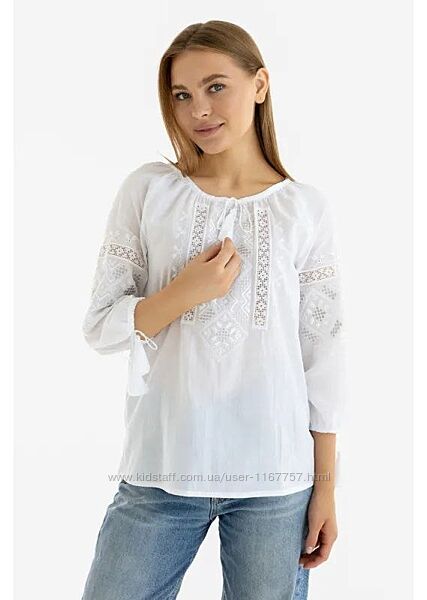 Вишиванка жіноча Білим по білому батист білий