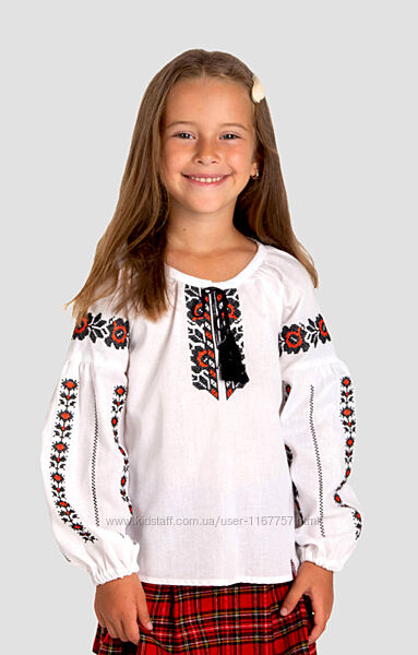 Вишиванка для дівчинки 6029 біла
