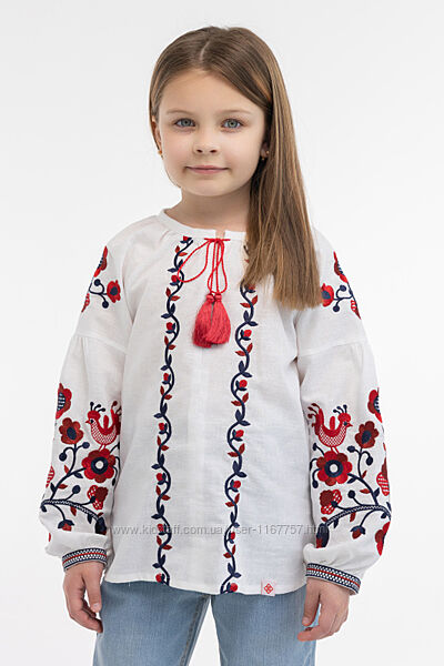 Вишиванка для дівчинки 6008 біла