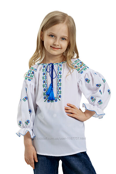 Вишиванка для дівчинки софт білий