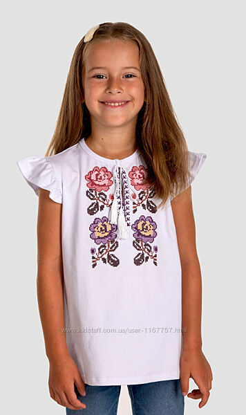 Футболка-вишиванка для дівчинки 6015