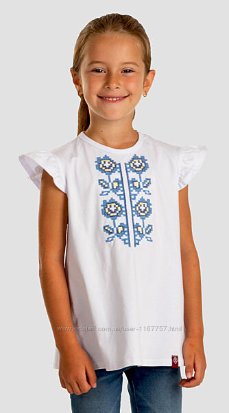 Футболка-вишиванка для дівчинки 6014