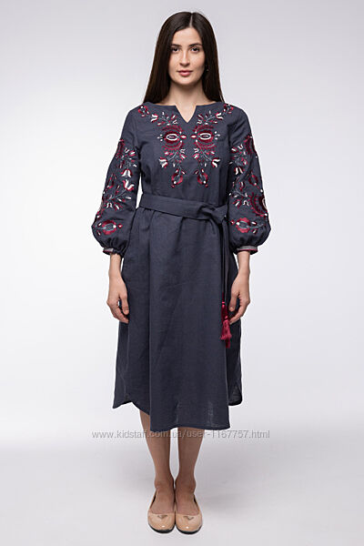 Сукня-вишиванка жіноча 5026 графітова